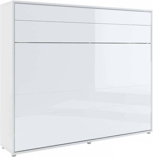 Mobistoxx Opklapbed CONCEPTION PRO 160x200 cm wit glanzend wit (horizontaal)