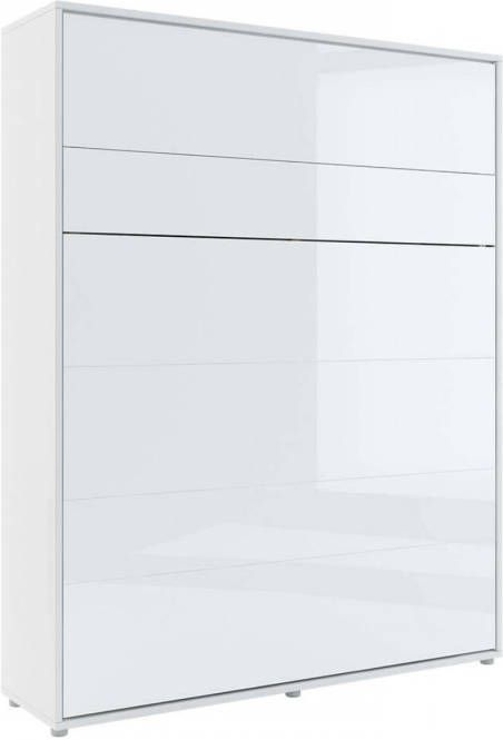 Mobistoxx Opklapbed CONCEPTION PRO 160x200 cm wit hoogglans wit (verticaal) zonder kasten met matras