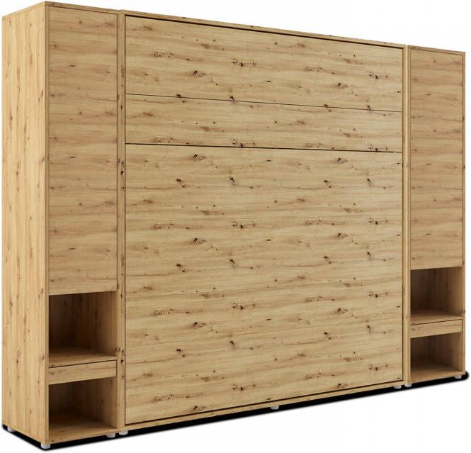 Mobistoxx Opklapbed CONCEPTION PRO 180x200 cm artisan eik (verticaal) met kasten en matras