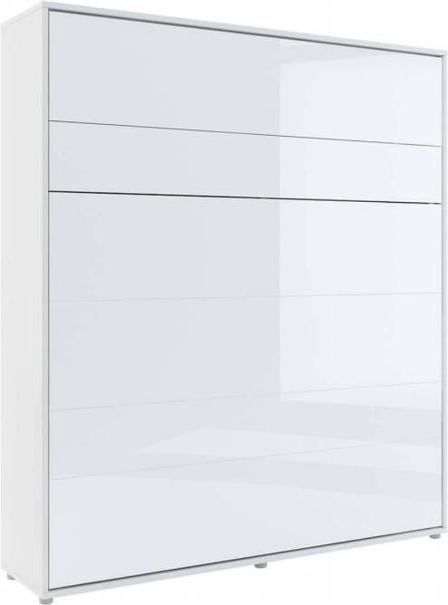 Mobistoxx Opklapbed CONCEPTION PRO 180x200 cm wit hoogglans wit (verticaal) zonder kasten