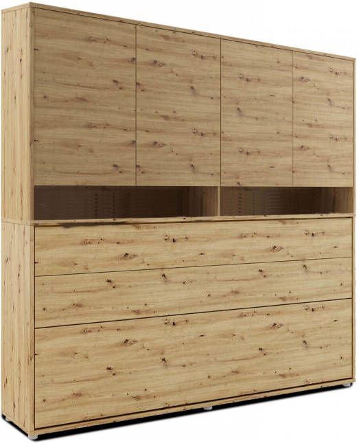 Mobistoxx Opklapbed CONCEPTION PRO 90x200 cm artisan eik (horizontaal) met opzetkast