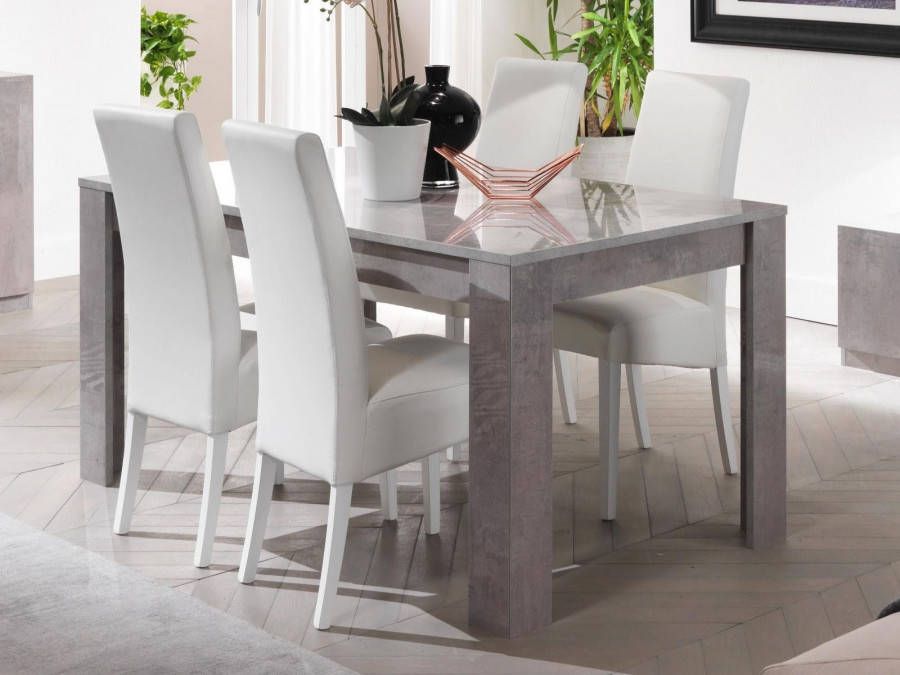 Mobistoxx Rechthoekige eettafel GRENADE 160 cm hoogglans marmer