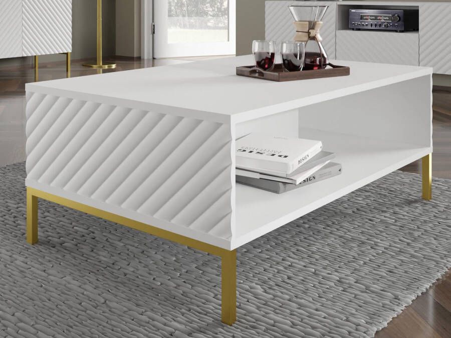 Mobistoxx Rechthoekige salontafel SURAFU 90 cm wit