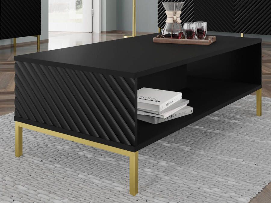 Mobistoxx Rechthoekige salontafel SURAFU 90 cm zwart