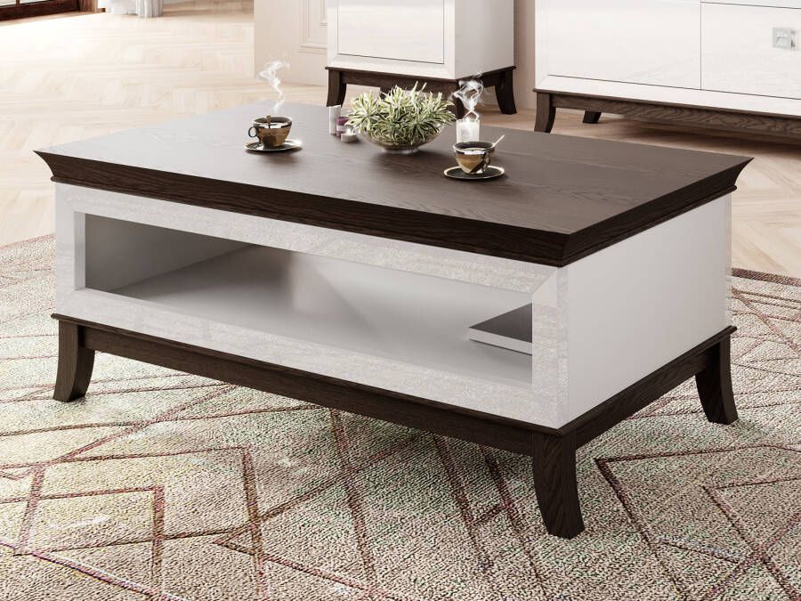 Mobistoxx Rechthoekige salontafel TIROSA 120 cm hoogglans wit