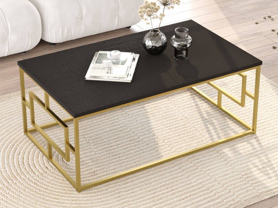 Mobistoxx Rechthoekige salontafel VECCHIA 100 cm zwart goud