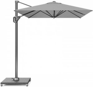 Mobistoxx Rechthoekige zweefparasol SUMAR 300x200 cm lichtgrijs met granieten voet