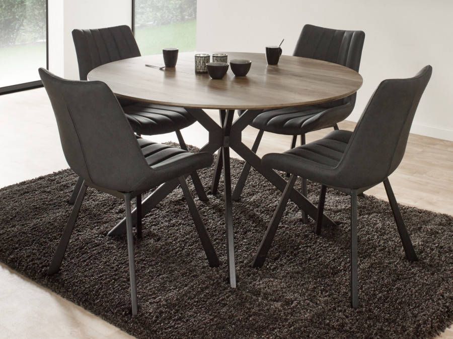 Mobistoxx Ronde eettafel INFERNO 120x76 cm eik