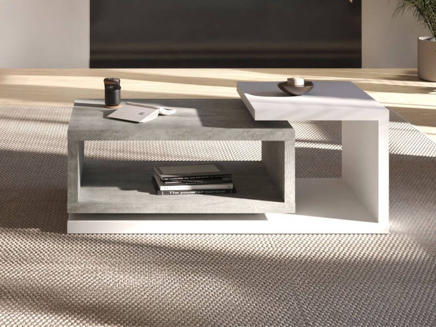 Mobistoxx Salontafel BOTSWANA rechthoekig 120 cm wit beton