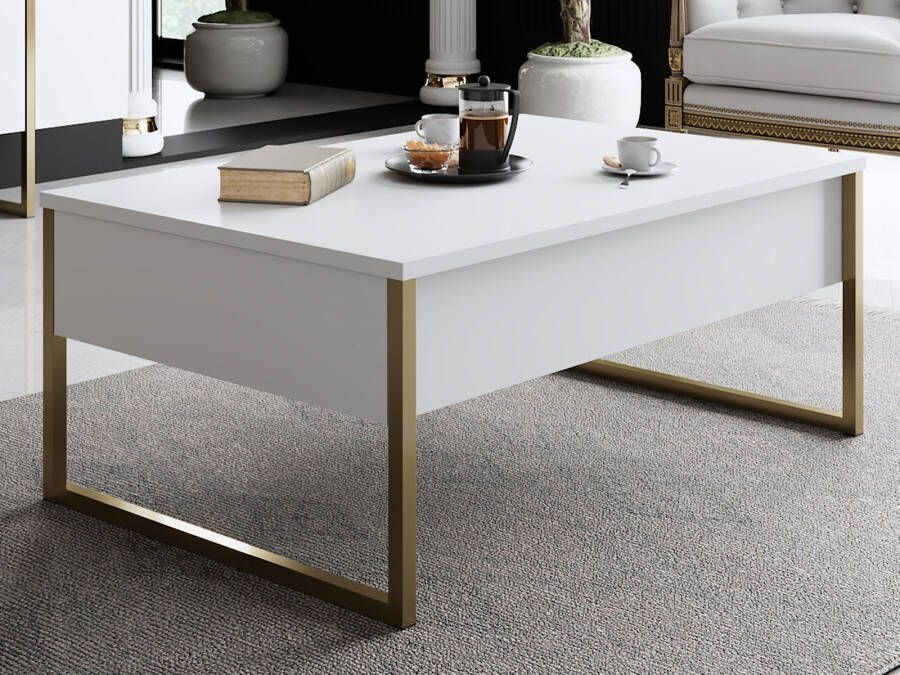 Mobistoxx Salontafel LUXANA 90 cm wit goud