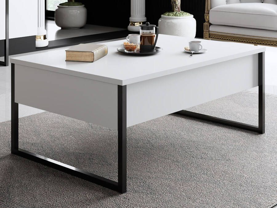 Mobistoxx Salontafel LUXANA 90 cm wit zwart