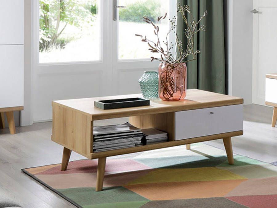 Mobistoxx Salontafel PROMI 107 cm eik riviera wit