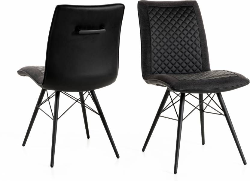 Mobistoxx Set van 2 stoelen CARLA zwart donker grijs