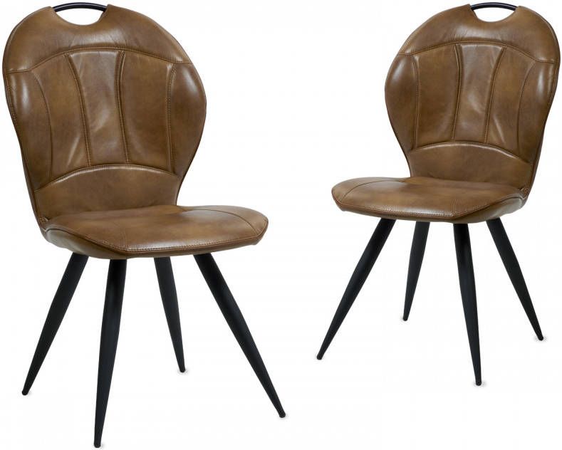 Mobistoxx Set van 2 stoelen HANZY cognac