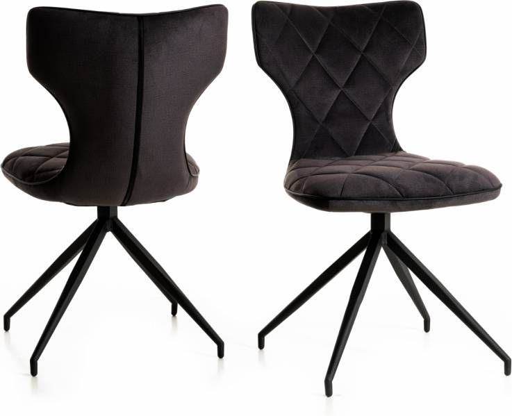 Mobistoxx Set van 2 stoelen MILAN donker grijs