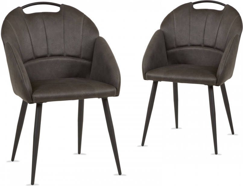 Mobistoxx Set van 2 stoelen PLATON antraciet