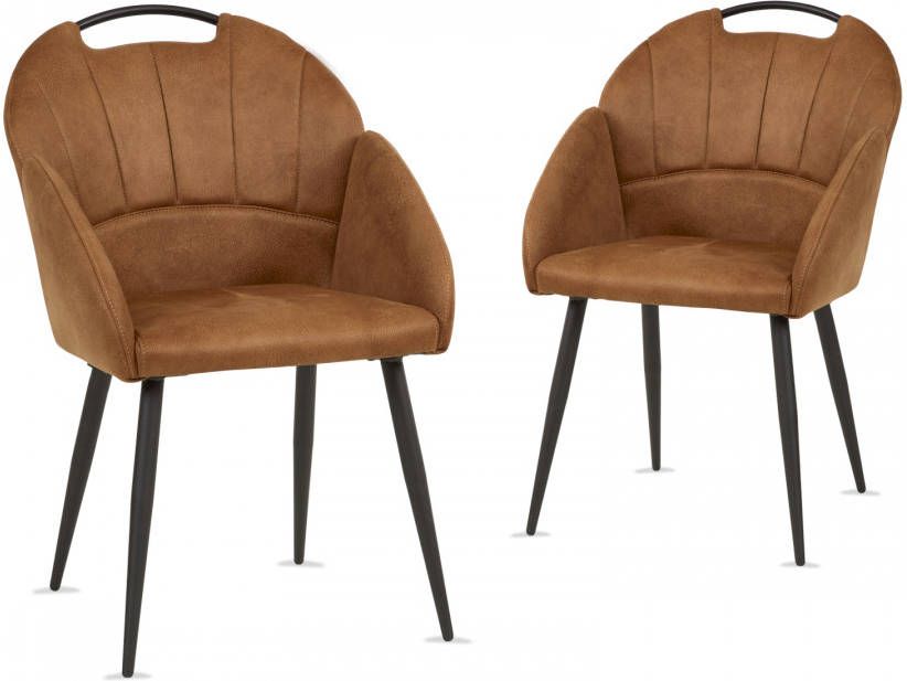 Mobistoxx Set van 2 stoelen PLATON cognac