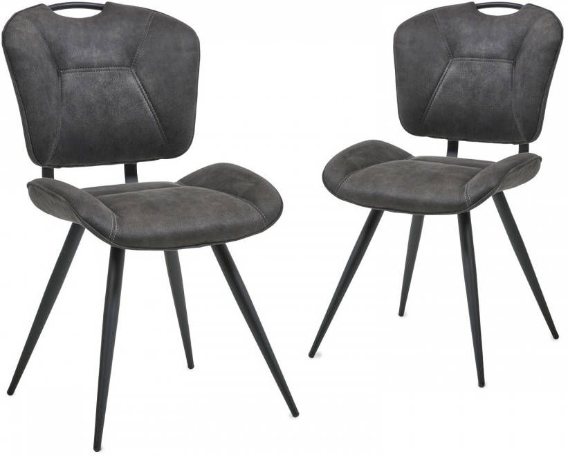 Mobistoxx Set van 2 stoelen SIENNA wolkgrijs