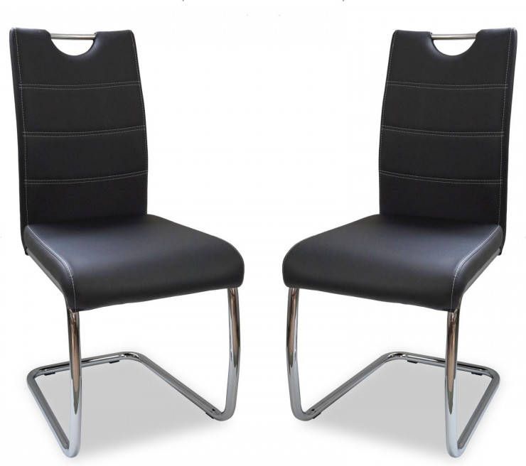 Mobistoxx Set van 4 stoelen ELIA PU zwart