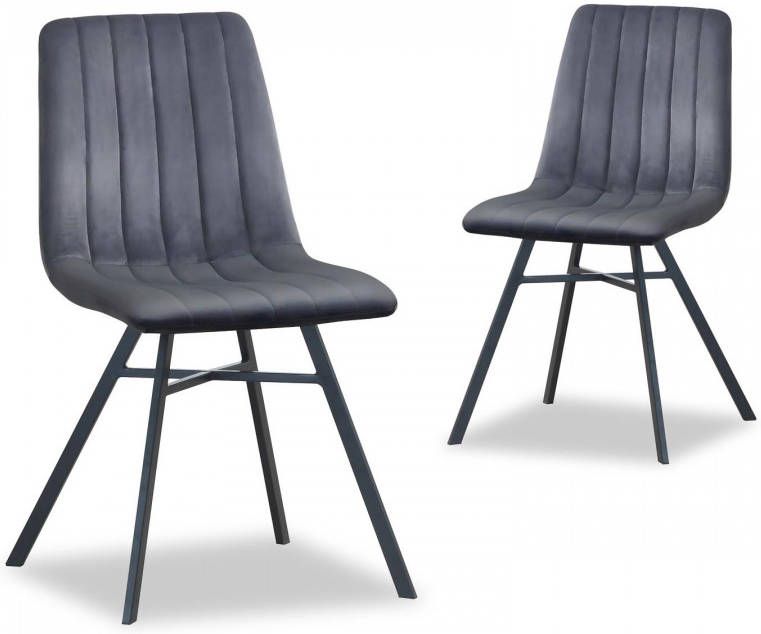 Mobistoxx Set van 4 stoelen ELVITA antraciet grijs