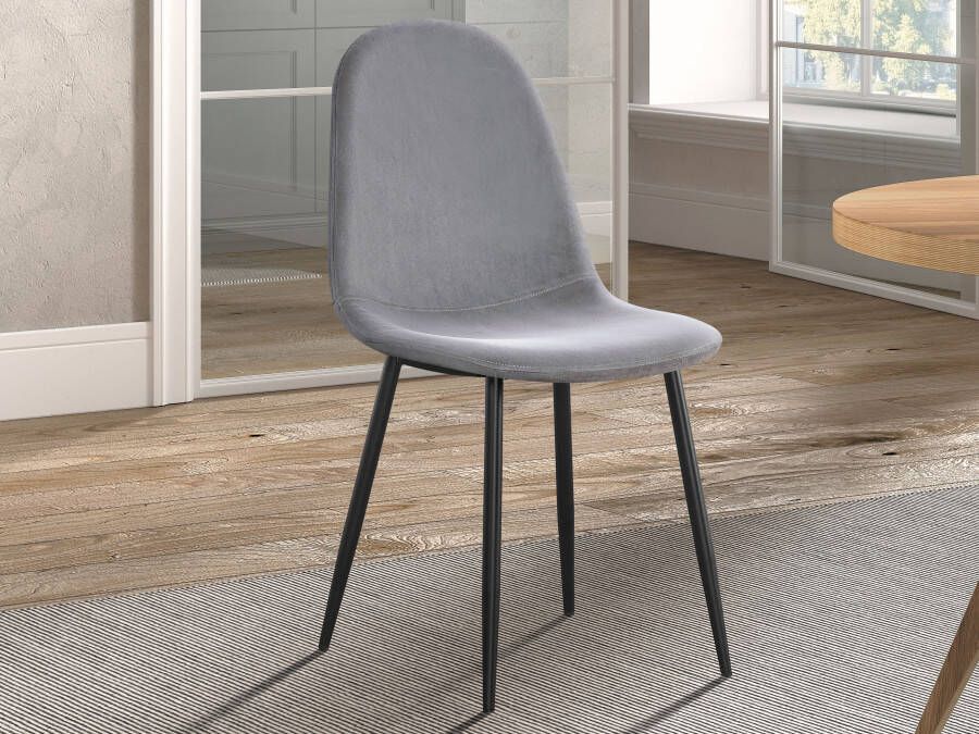 Mobistoxx Stoel BOYA fluweel grijs