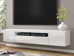Mobistoxx Tv-meubel AUREO 3 deuren 200 cm hoogglans wit met led