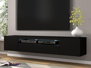 Mobistoxx Tv-meubel AUREO 3 deuren 200 cm zwart zonder led