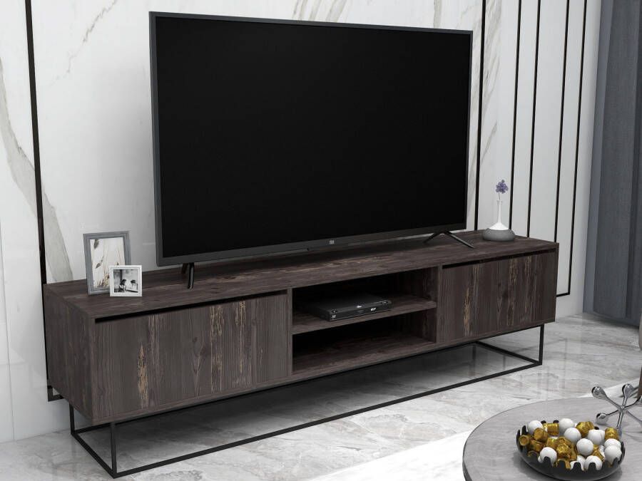 Mobistoxx Tv-meubel ESQUINA 2 lades donkerbruin