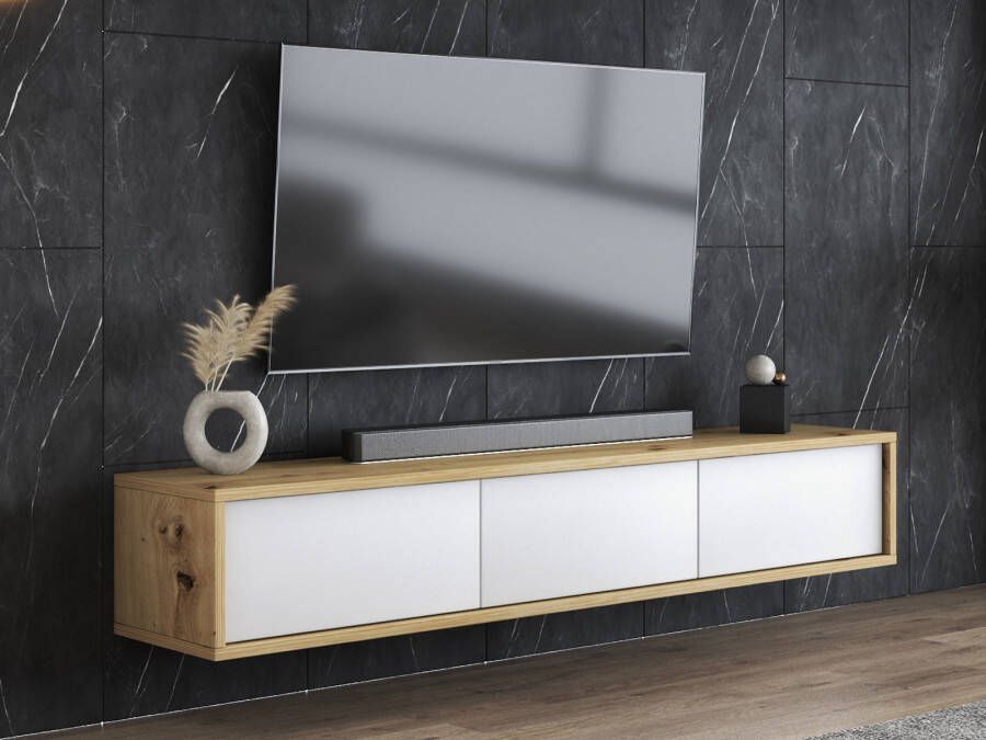 Mobistoxx Tv-meubel FRUNDA 3 klapdeuren artisan eik wit