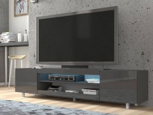 Mobistoxx Tv-meubel KATIA 2 deuren hoogglans grijs zonder led