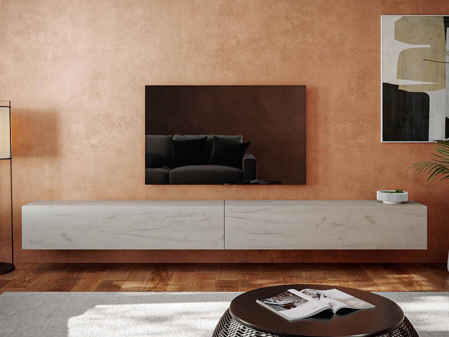 Mobistoxx Tv-meubel KINGSTON 2 klapdeuren 280 cm gebleekte eik zonder salontafel