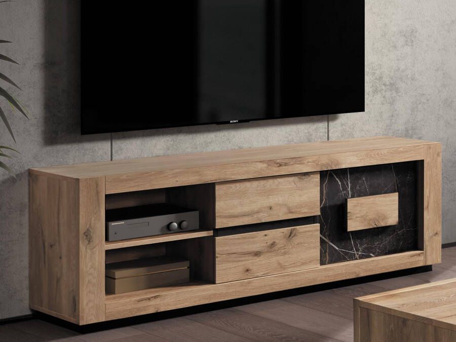 Mobistoxx Tv-meubel SACHOURI 2 deuren canyon eik marmer
