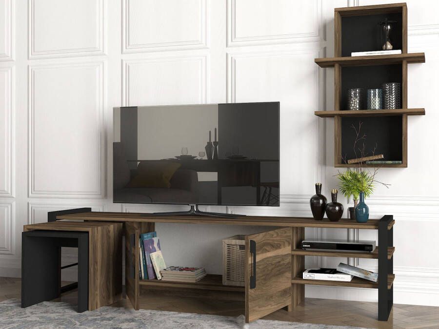 Mobistoxx Tv-meubel set EPISODE 2 deuren walnoot zwart