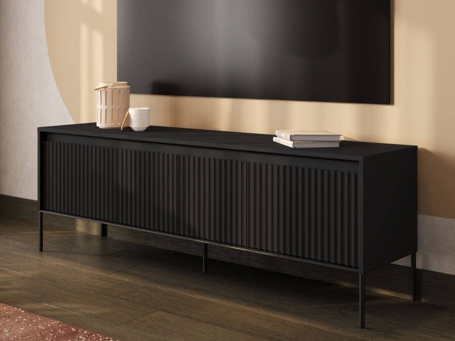 Mobistoxx Tv-meubel TRAINING 4 deuren 166 cm zwart eik