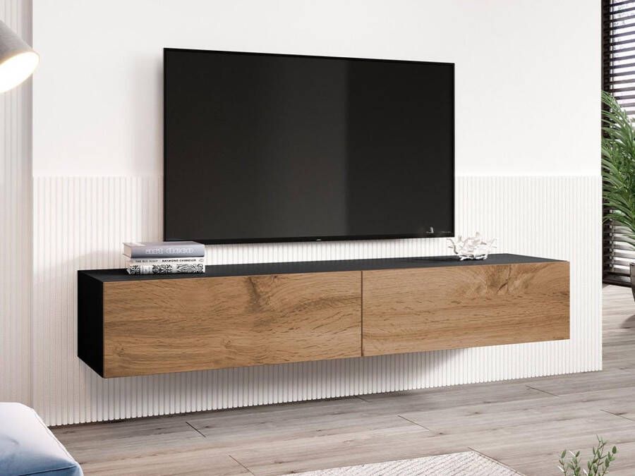 Mobistoxx Tv-meubel ZIGGY I 2 deuren 180 cm zwart wotan eik