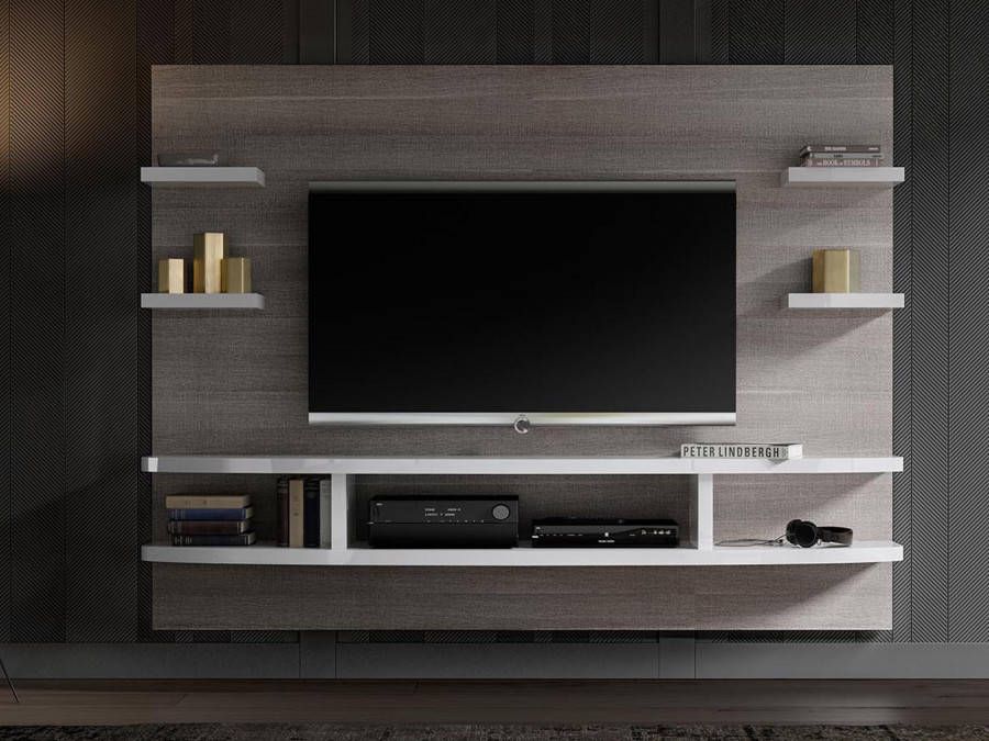 Mobistoxx Tv-meubelset WALI grijze eik hoogglans wit