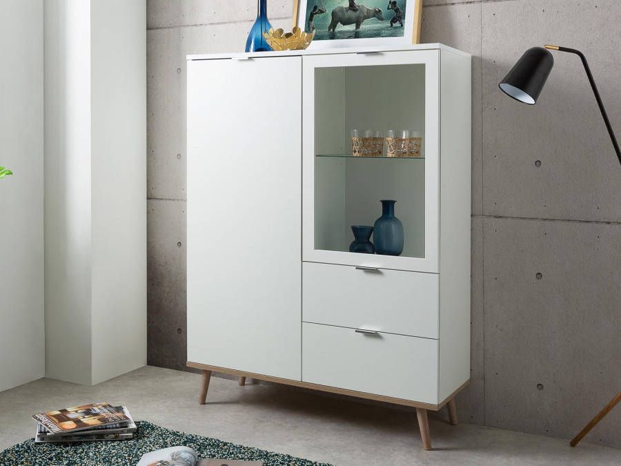 Mobistoxx Commode GUTENBERG 2 deuren 2 lades wit sonoma eik