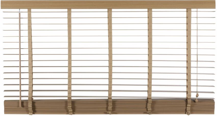 Woonexpress Houten Jaloezie Naturel 160 x 180 cm (BxH) Lamelbreedte: 5 cm met Bedieningskoord en Draaistang - Foto 3