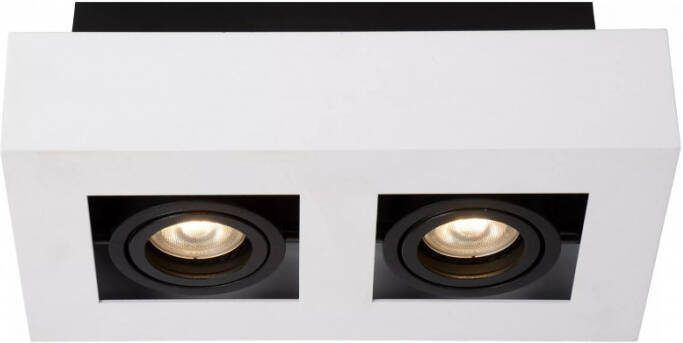 Lucide XIRAX Plafondspot LED Dim to warm GU10 2x5W 2200K 3000K Wit