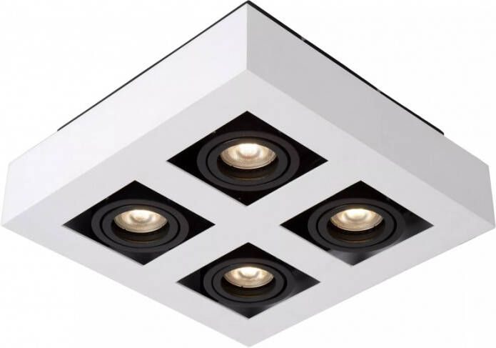 Lucide XIRAX Plafondspot LED Dim to warm GU10 4x5W 2200K 3000K Wit
