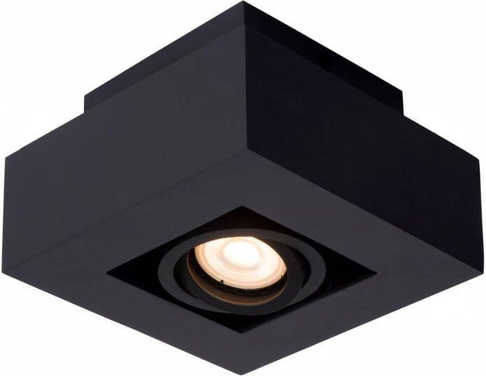 Lucide XIRAX Plafondspot LED Dim to warm GU10 1x5W 2200K 3000K Zwart