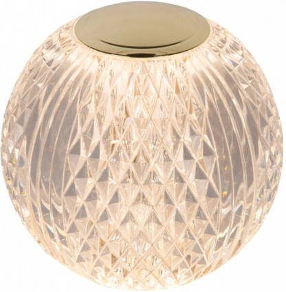 LUCIDE Draadloze Tafellamp Cintra Messing Kristaleffect Ø9cm 1 5w