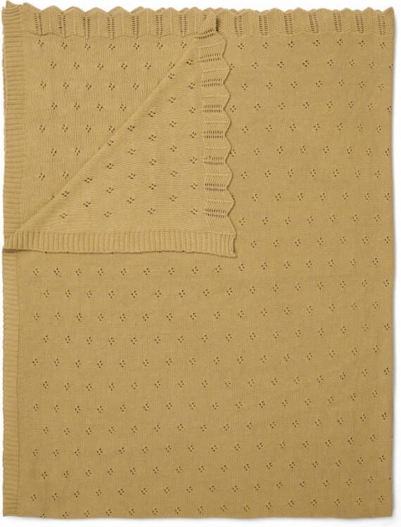 Essenza Knitted Ajour Plaid Fern yellow 130x170 cm