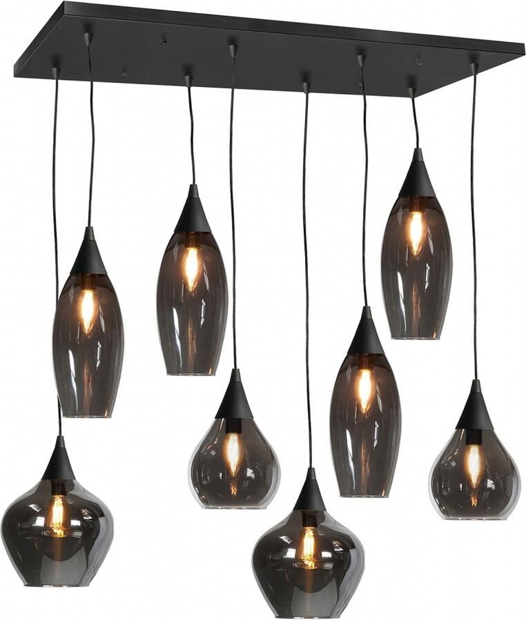 Highlight Hanglamp Cambio 8 lichts L 95 x B 40 cm zwart