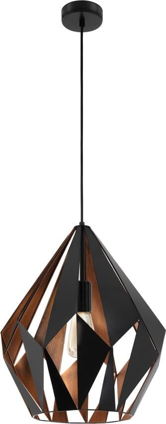 EGLO Hanglamp CARLTON 1 Hanglamp staal E27 IP20 retro eettafellamp lamp (1 stuk) - Foto 5