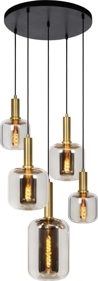 Lucide Hanglamp Joanet Gerookt Glas ⌀66cm 5xe27