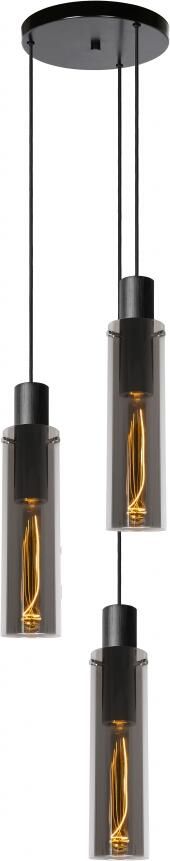 LUCIDE Hanglamp Orlando Gerookt Glas Ø32cm 3xe27 - Foto 1