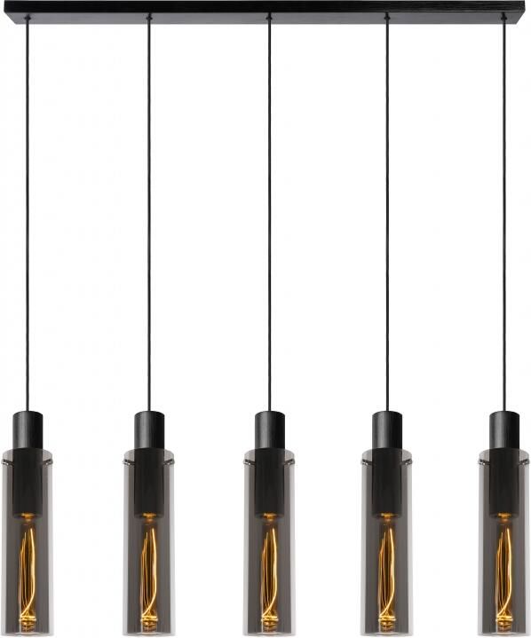 LUCIDE Hanglamp Orlando Gerookt Glas 5xe27