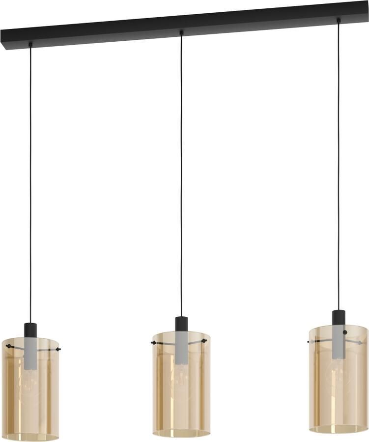 EGLO  Polverara Hanglamp - 3 lichts - E27 - Zwart