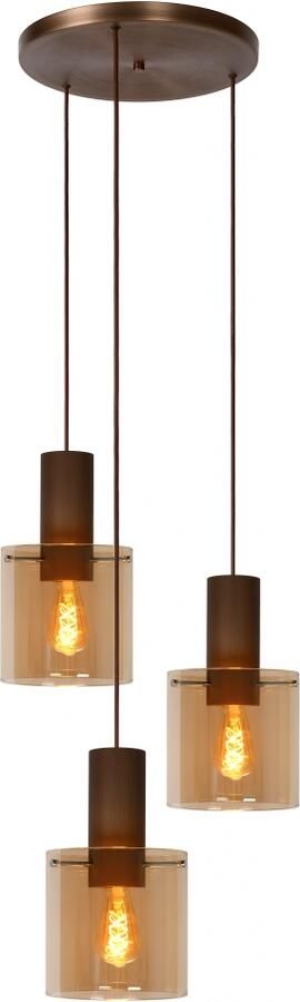 LUCIDE Hanglamp Toledo Amber ⌀50cm 3xe27